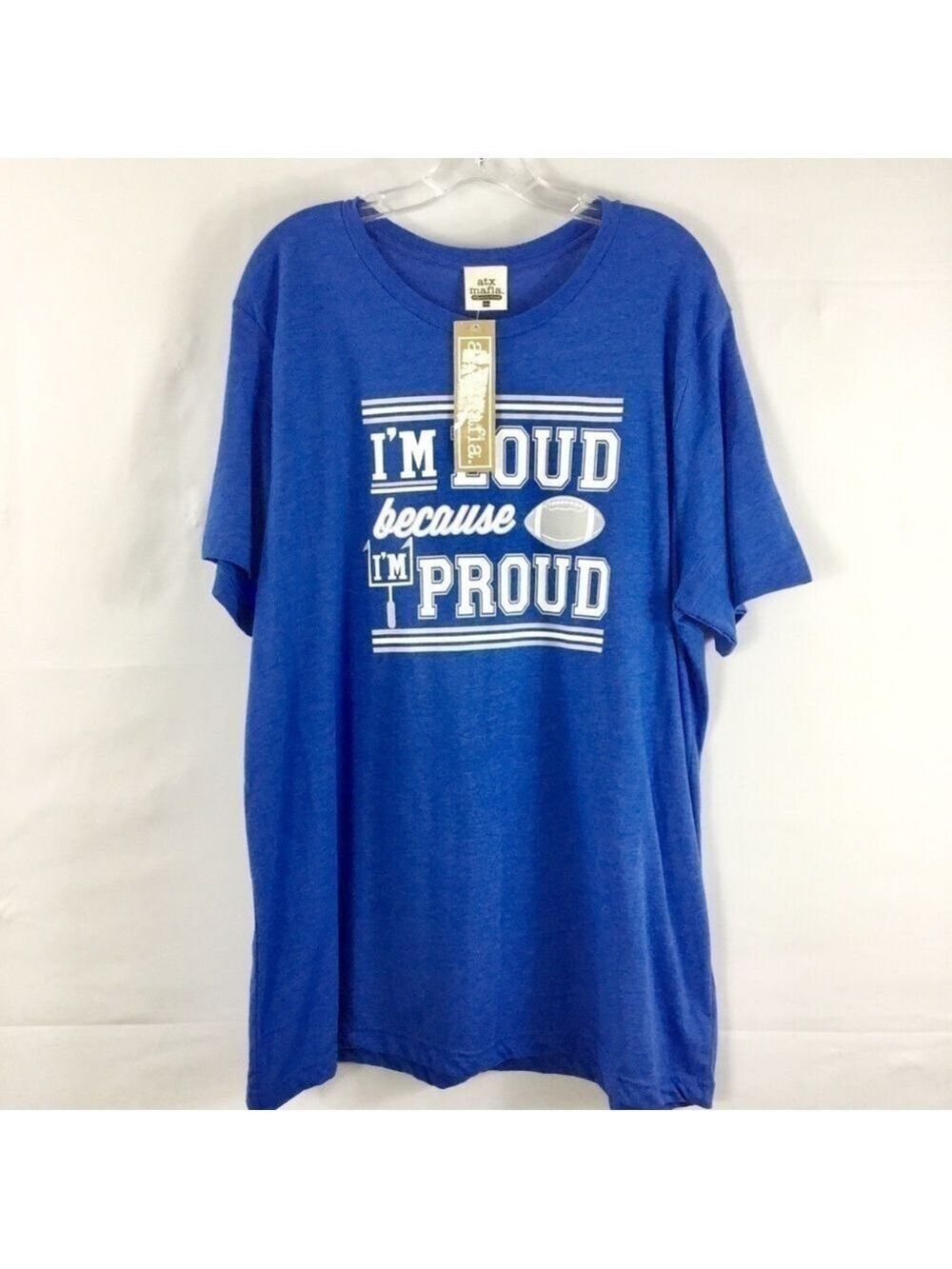 ATX Mafia I’m Loud Because I’m Proud Blue Heather Tee Size XXL NWT